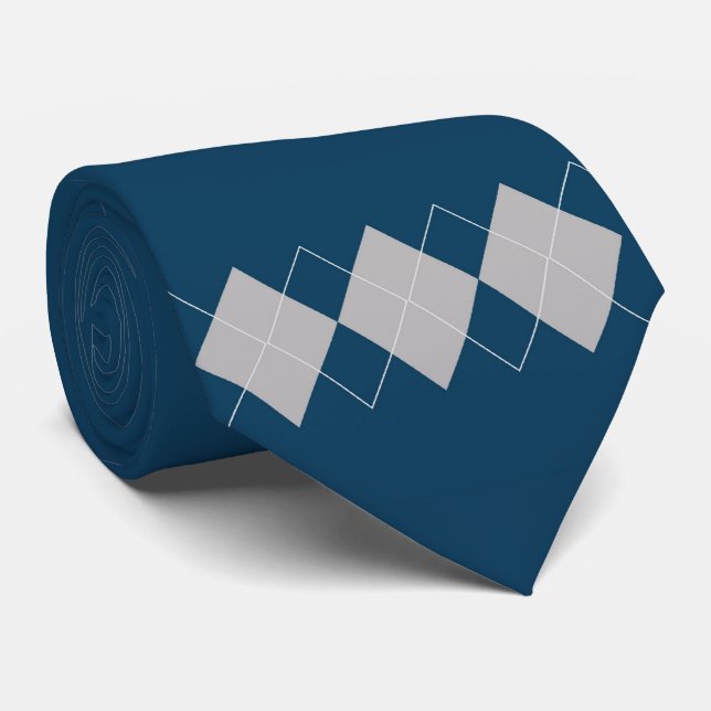 Cravate motif Jacquard bleu (Roulé)