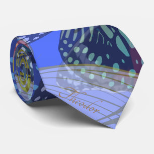 Cravate Motif jaune Bleu Bleu Chic Gold