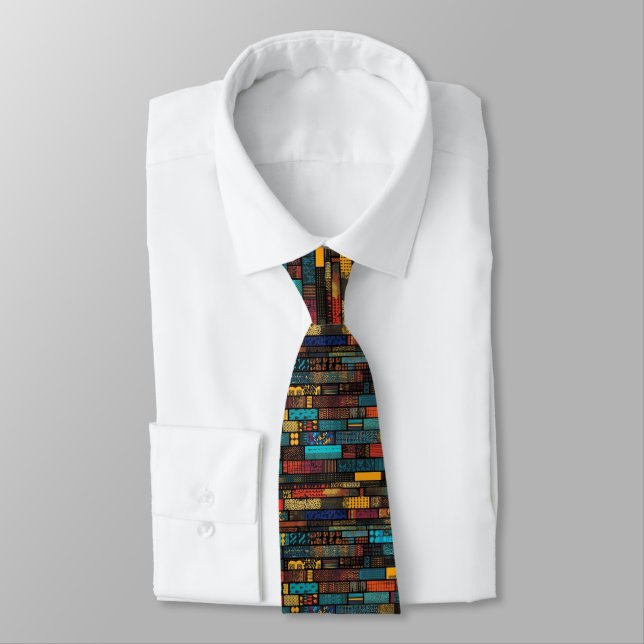 Cravate Motif Kente de style ghanéen (Attaché)