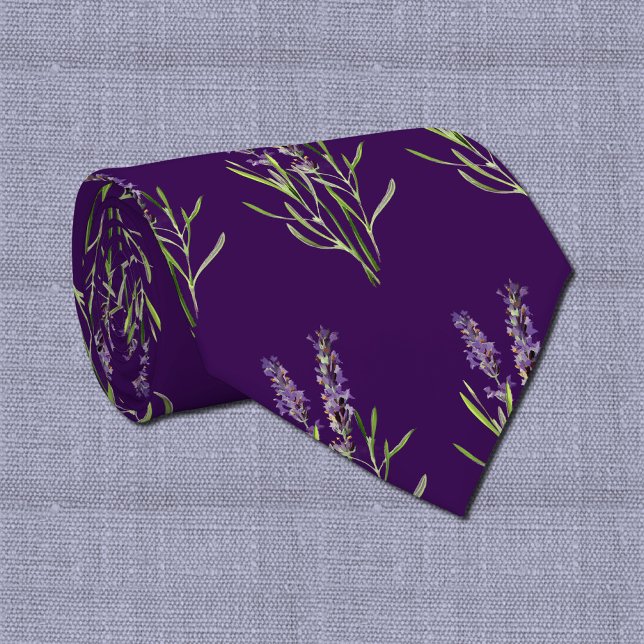 Cravate motif Lavender vintage - en violet foncé (Créateur téléchargé)