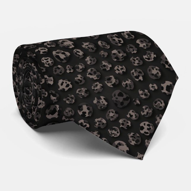 Cravate Motif Léopard Noir Minimal (Roulé)