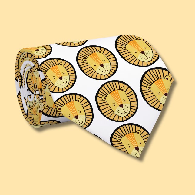 Cravate Motif lion (Lion pattern tie)