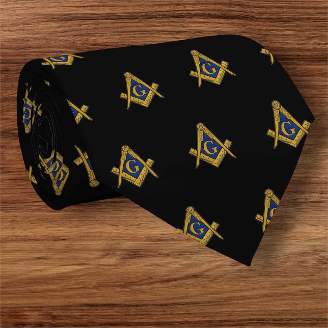 Cravate Motif maçonnerie maçonnique noir (Créateur téléchargé)
