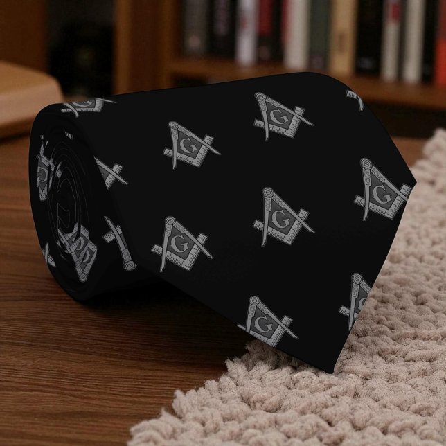 Cravate Motif maçonnerie maçonnique noir (Créateur téléchargé)