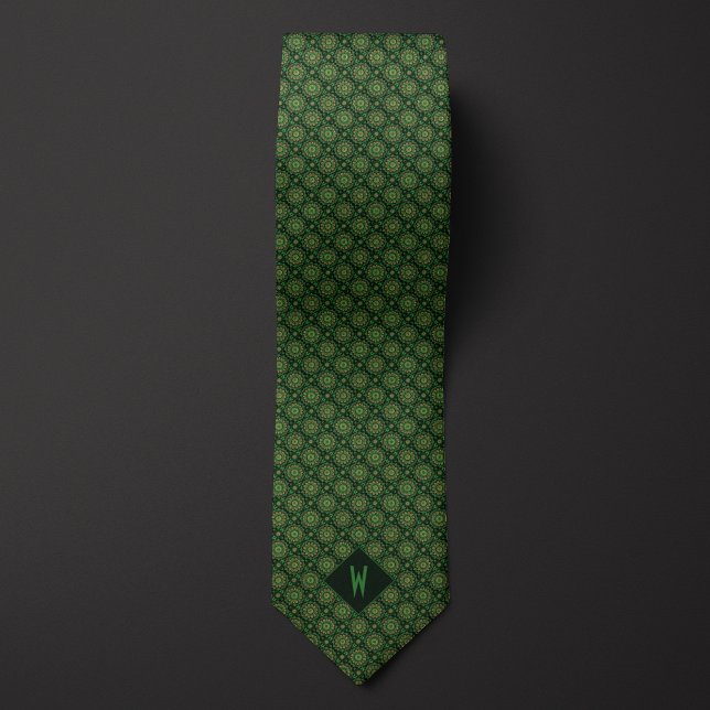Cravate Motif Mandala Vert (Créateur téléchargé)