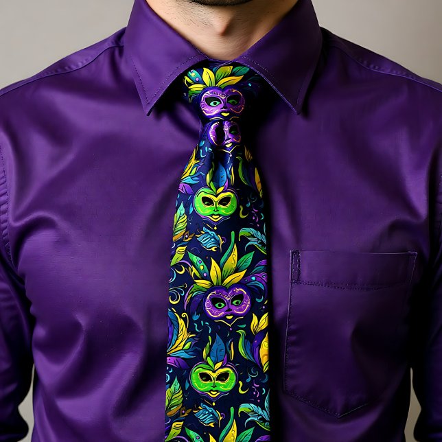 Cravate Motif Masterpiece Mardi Gras Masques (Masterpiece Mardi Gras Masks pattern Neck Tie)