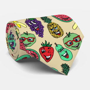 Cravate Motif mignon drôle d'illustrations de fruit