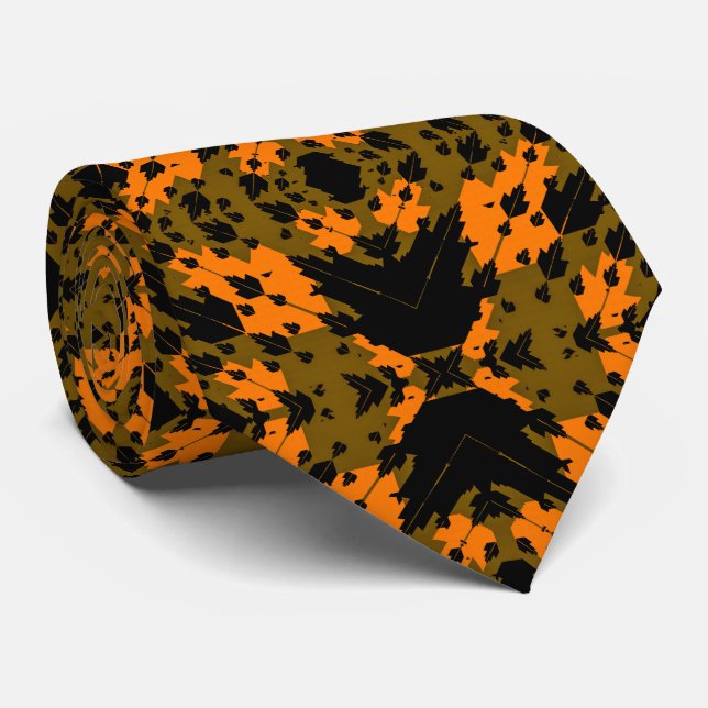 Cravate Motif militaire fractal camouflage kaki abstrait (Roulé)