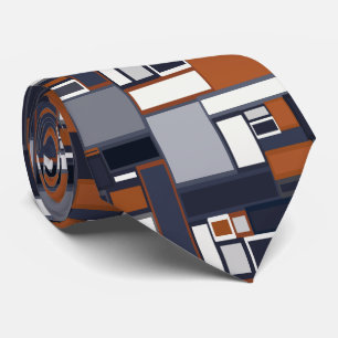 Cravate Motif moderne de la moitié du siècle de marine e