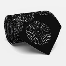 Motif moderne de marguerite bohème noir et blanc 