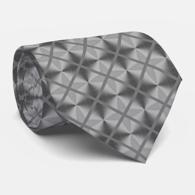 Cravate Motif moderne Silver Grey (Roulé)