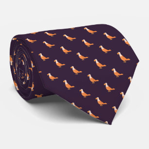 Cravate Motif moderne violet orange aigle sans fil