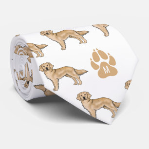Cravate Motif Monogramme Personnalisé de Retriever Golden