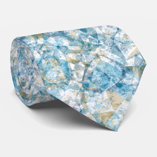 Cravate Motif Mosaïque Polygonale Rétro Funky Moderne (Roulé)