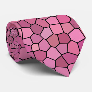 Cravate Motif Mosaïque Rose