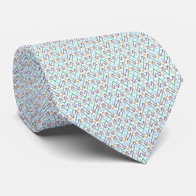 Cravate Motif mosaïque zigzag chevron géométrique sans cou (Roulé)