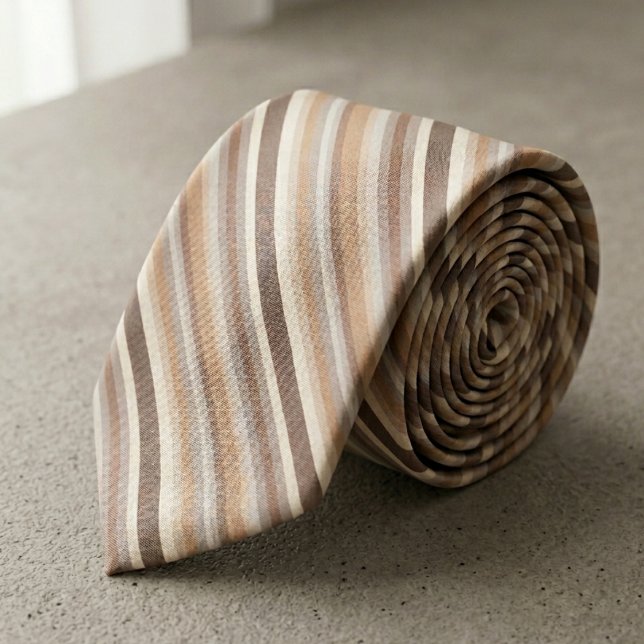 Cravate Motif Multi-Rayes Terreux Moderne (Créateur téléchargé)