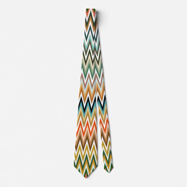 Cravate Motif multicolore Zigzag (Devant)