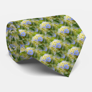 Cravate Motif naturel doux bleu Hydrangea