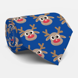 Cravate Motif Noël Fun Blue de Noël