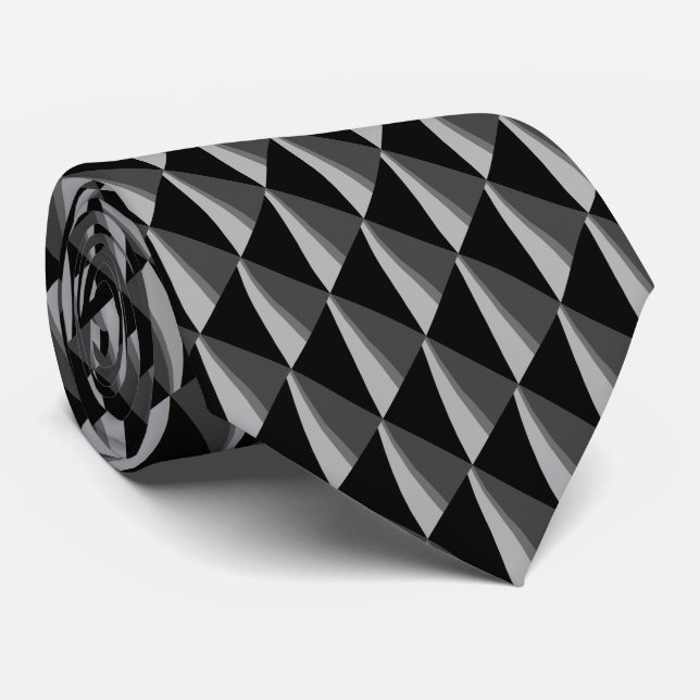 Cravate Motif noir blanc élégant (Roulé)