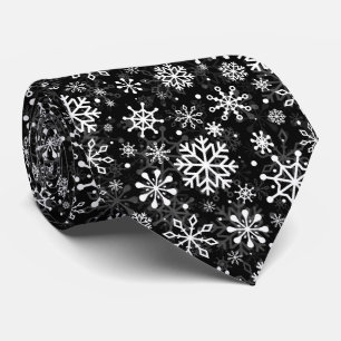 Cravate Motif noir de flocons de neige sans couture pour N