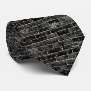Cravate Motif noir de mur de briques