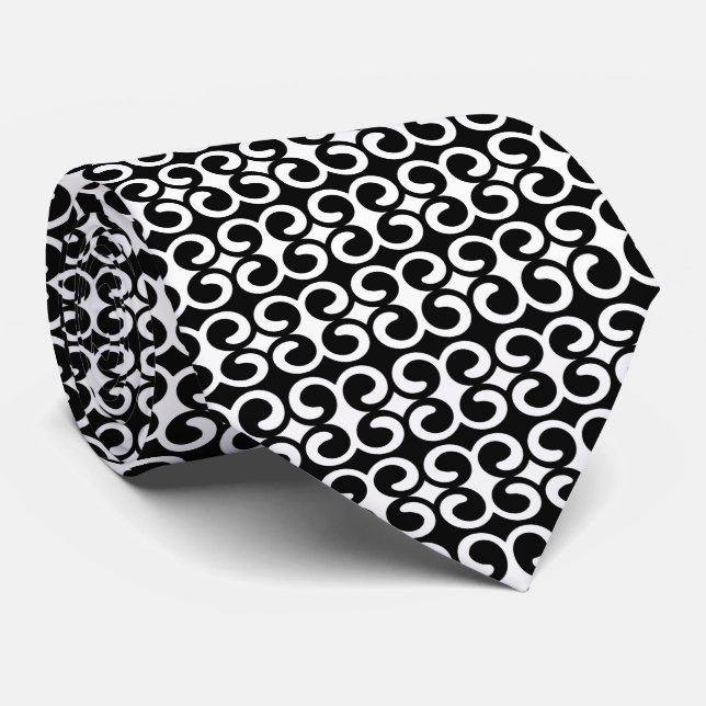 Cravate Motif noir et blanc (Roulé)