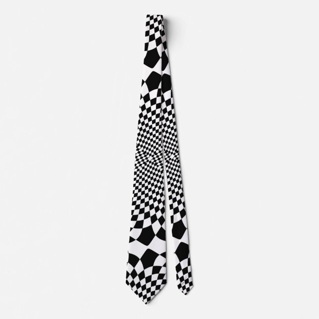 Cravate Motif noir et blanc Abstrait (Devant)
