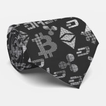 Cravate Motif noir et blanc Cryptodevises