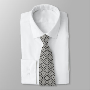 Cravate Motif noir et gris argenté