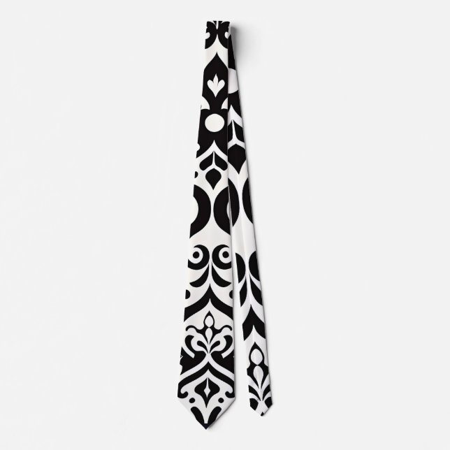 Cravate Motif noir noir Damask (Devant)