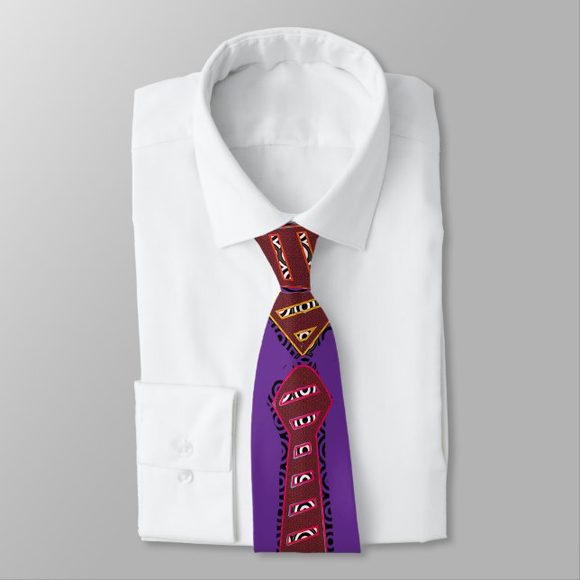 Cravate Motif Nouveauté Violet  (Attaché)