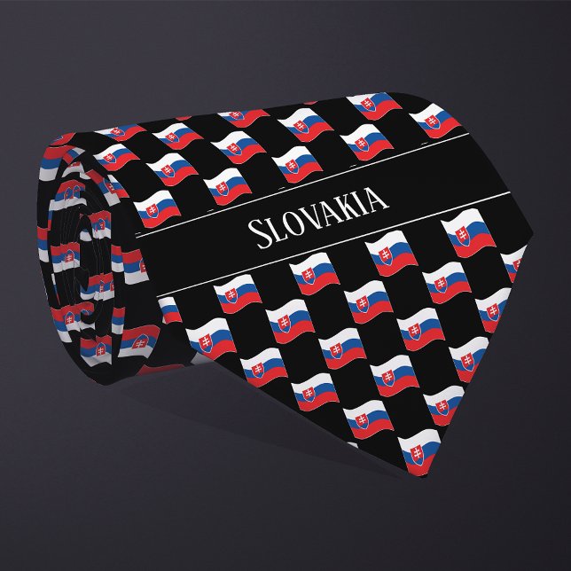 Cravate Motif ondulé du drapeau de la Slovaquie  (Créateur téléchargé)