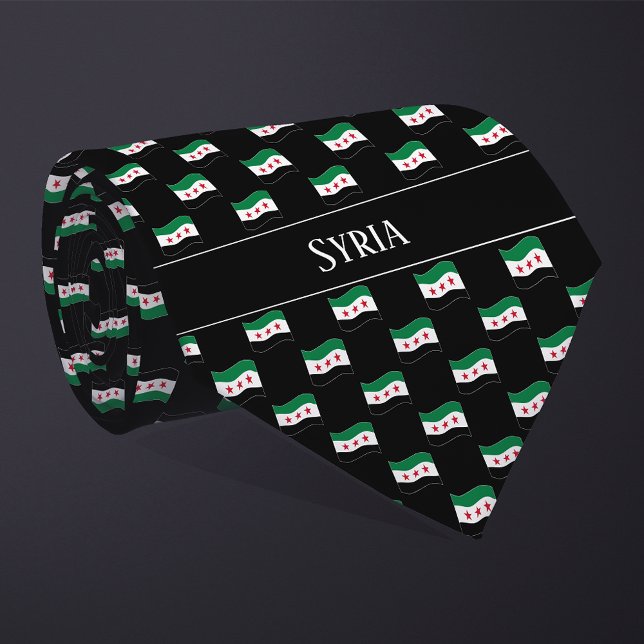 Cravate Motif ondulé du drapeau de la Syrie  (Créateur téléchargé)