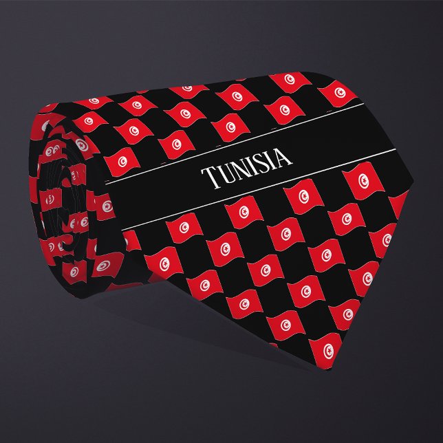 Cravate Motif ondulé du drapeau de la Tunisie  (Créateur téléchargé)