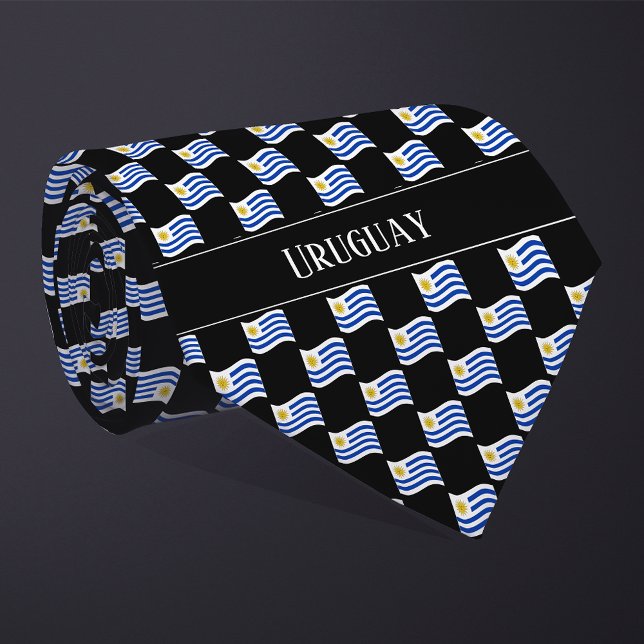 Cravate Motif ondulé du drapeau de l'Uruguay  (Créateur téléchargé)