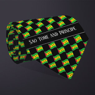 Cravate Motif ondulé du drapeau de Sao Tome-et-Principe
