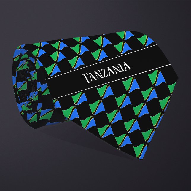 Cravate Motif ondulé du drapeau de Tanzanie  (Créateur téléchargé)