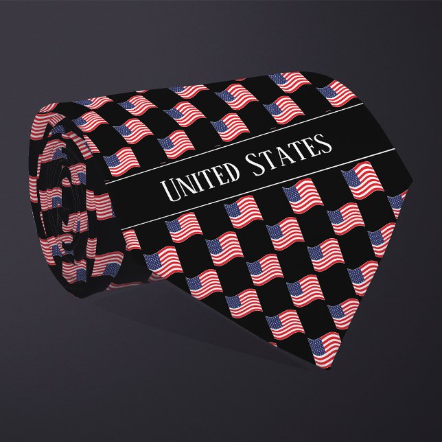 Cravate Motif ondulé du drapeau des États-Unis  (Créateur téléchargé)
