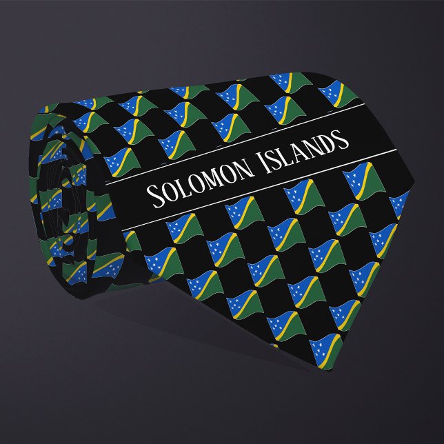 Cravate Motif ondulé du drapeau des Îles Salomon  (Créateur téléchargé)