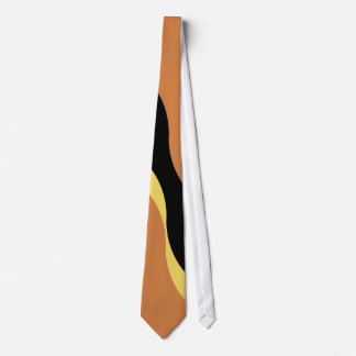 Cravate Motif ondulé jaune et noir vintage