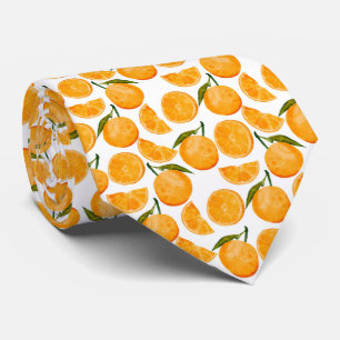Cravate Motif Orange Aquarelle