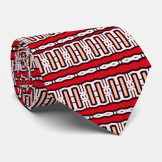 Cravate Motif ouvrier 2 (corail rouge)