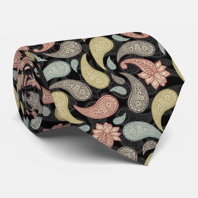 Cravate Motif Paisley  (Roulé)