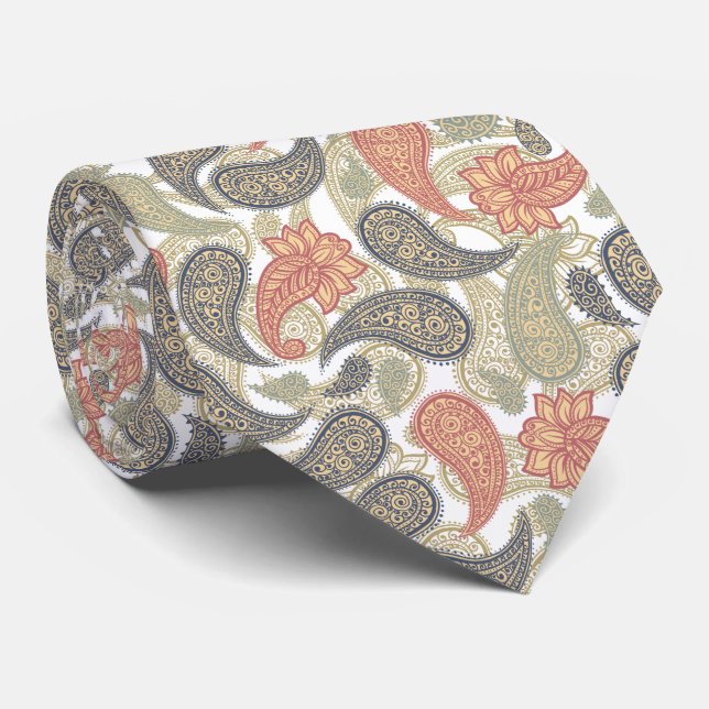 Cravate Motif Paisley  (Roulé)