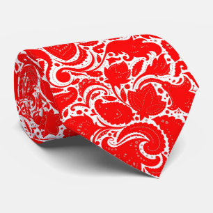 Cravate Motif paisley rouge