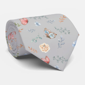 Cravate Motif Papillon de Nuit