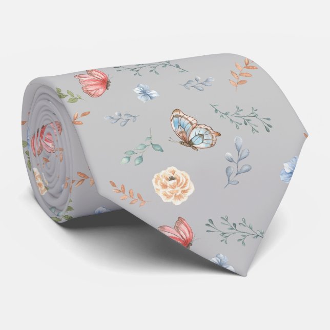 Cravate Motif Papillon de Nuit (Roulé)