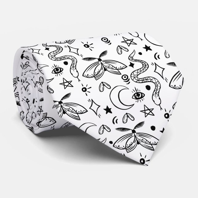 Cravate Motif Papillon de Nuit (Roulé)